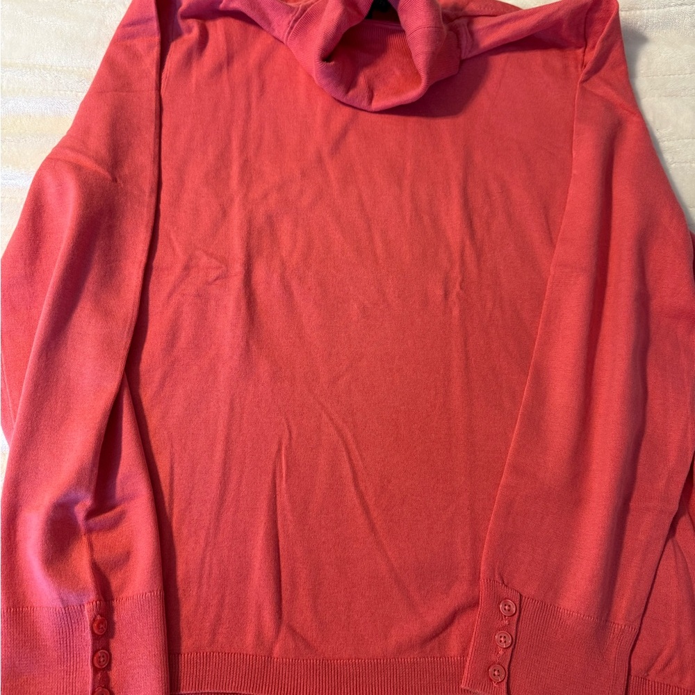 Talbots Vibrant Salmon turtleneck Neck Sweater
